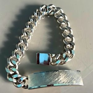 Vintage 60's Silver Tone Men's ID Bracelet